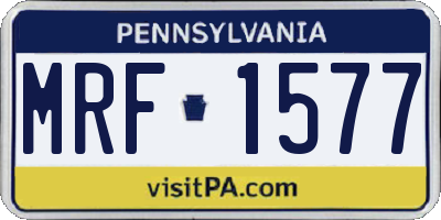 PA license plate MRF1577