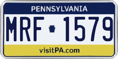 PA license plate MRF1579