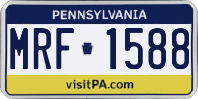 PA license plate MRF1588