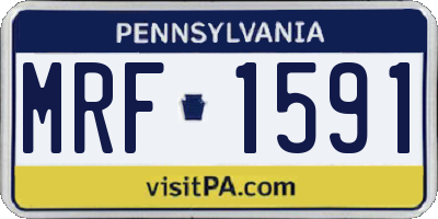 PA license plate MRF1591