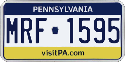PA license plate MRF1595