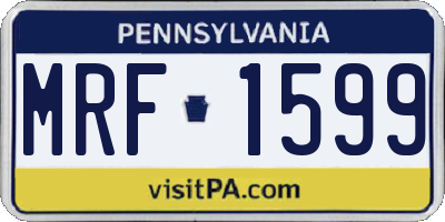 PA license plate MRF1599