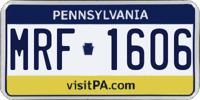 PA license plate MRF1606
