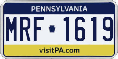 PA license plate MRF1619