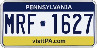 PA license plate MRF1627