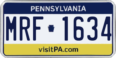 PA license plate MRF1634