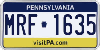 PA license plate MRF1635