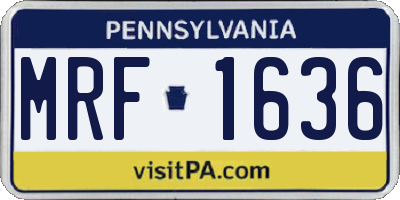 PA license plate MRF1636