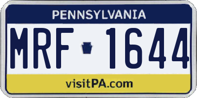 PA license plate MRF1644
