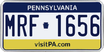 PA license plate MRF1656