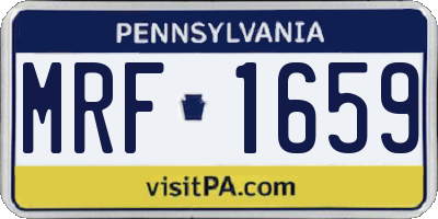 PA license plate MRF1659
