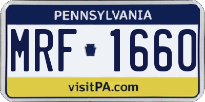 PA license plate MRF1660