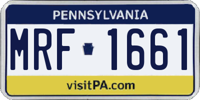 PA license plate MRF1661