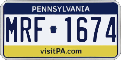 PA license plate MRF1674