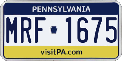 PA license plate MRF1675