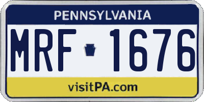 PA license plate MRF1676