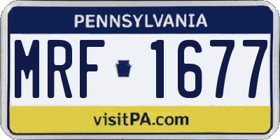 PA license plate MRF1677