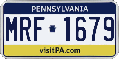 PA license plate MRF1679