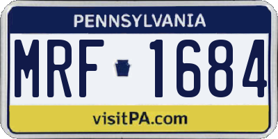 PA license plate MRF1684