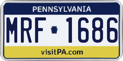 PA license plate MRF1686