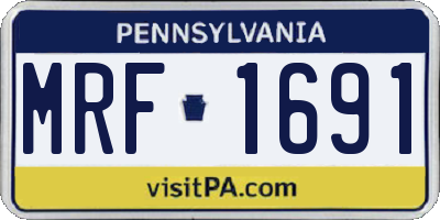 PA license plate MRF1691
