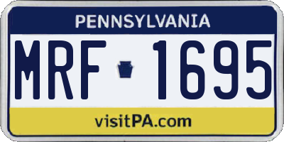 PA license plate MRF1695