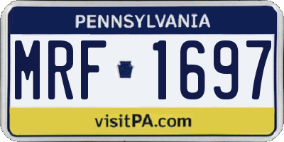 PA license plate MRF1697