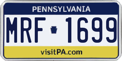 PA license plate MRF1699