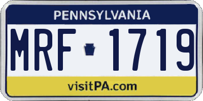 PA license plate MRF1719