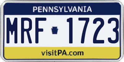 PA license plate MRF1723