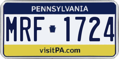 PA license plate MRF1724