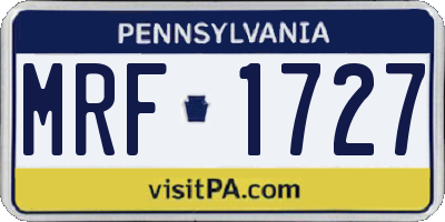PA license plate MRF1727