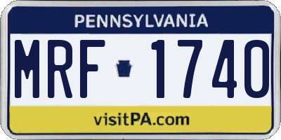 PA license plate MRF1740