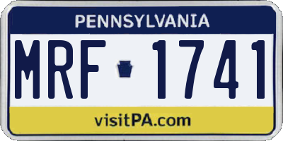PA license plate MRF1741
