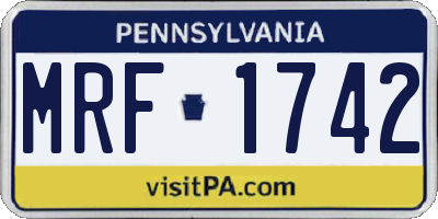 PA license plate MRF1742