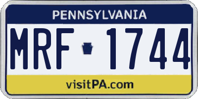 PA license plate MRF1744