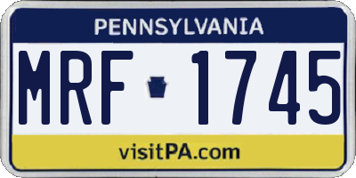 PA license plate MRF1745