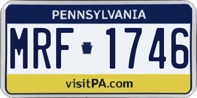 PA license plate MRF1746