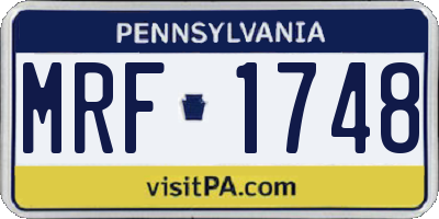 PA license plate MRF1748