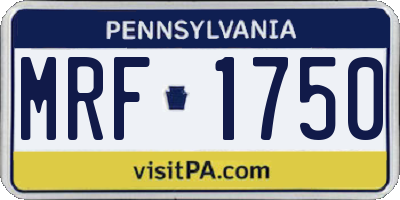 PA license plate MRF1750