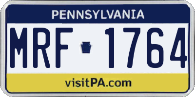 PA license plate MRF1764