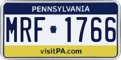 PA license plate MRF1766
