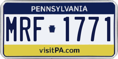 PA license plate MRF1771