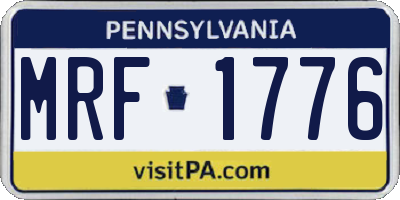 PA license plate MRF1776