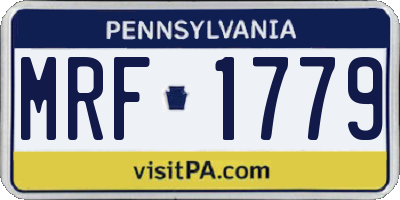 PA license plate MRF1779