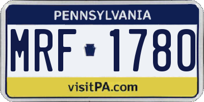 PA license plate MRF1780