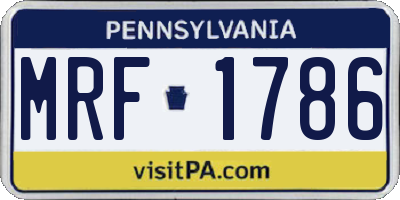 PA license plate MRF1786