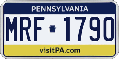 PA license plate MRF1790