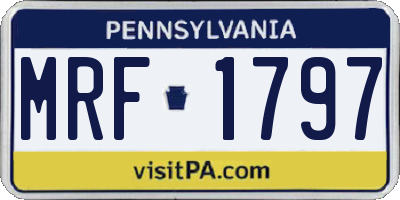 PA license plate MRF1797