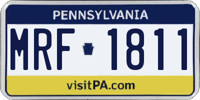 PA license plate MRF1811